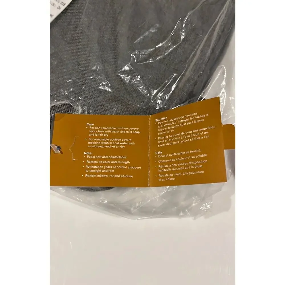 Sunbrella Patio Dining Chair Cushion X-Back Bistro Slate Gray 18.4x17.3